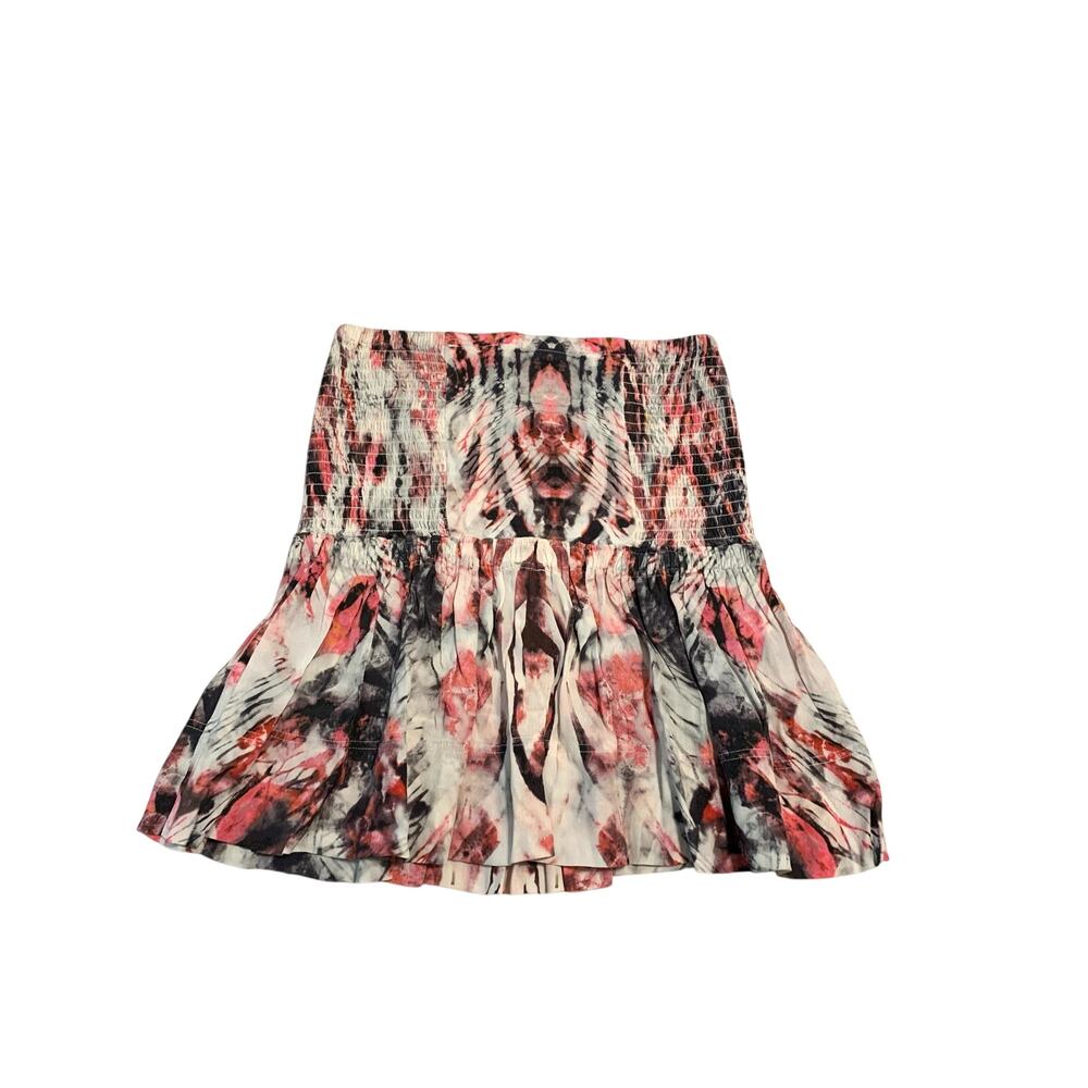 IRO Ruffled Mini Skirt Pink Abstract 34